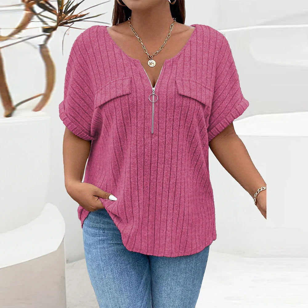 Camisa Feminina Plus Size - Decote em O